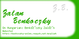 zalan benkoczky business card